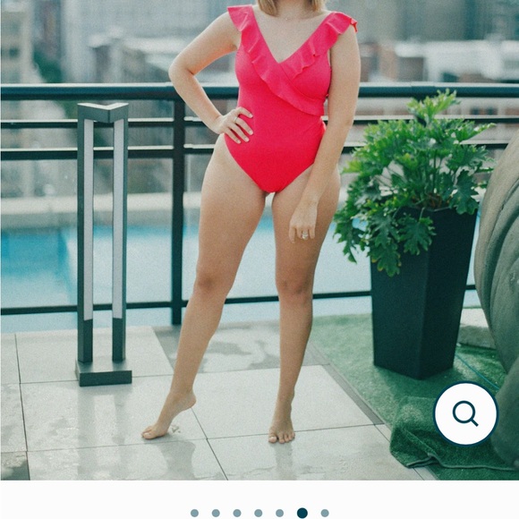 Corelle Hot Pink Ruffled One Piece Swimsuit - Picture 5 of 5